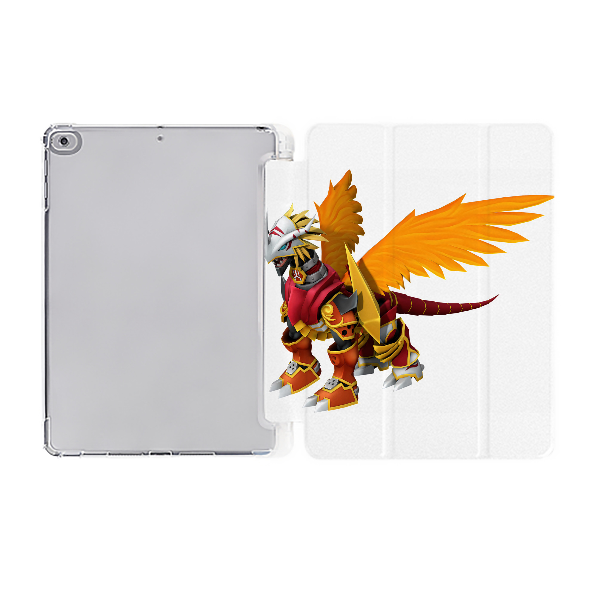 （画像用） Digimon デジタルモンスター/デジモン IPad ケース ペン収納付き 三つ折りスタンド PUレザー×シリコン 対応機種9.5/10.5/10.9インチ